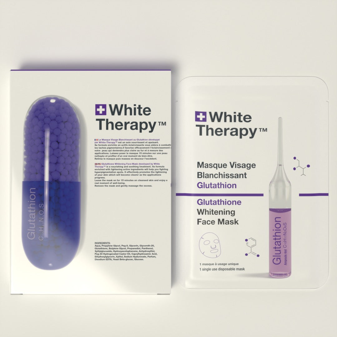 White Therapy + Mascarilla facial blanqueadora con glutatión