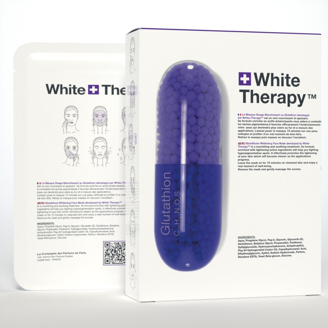 White Therapy + Mascarilla facial blanqueadora con glutatión