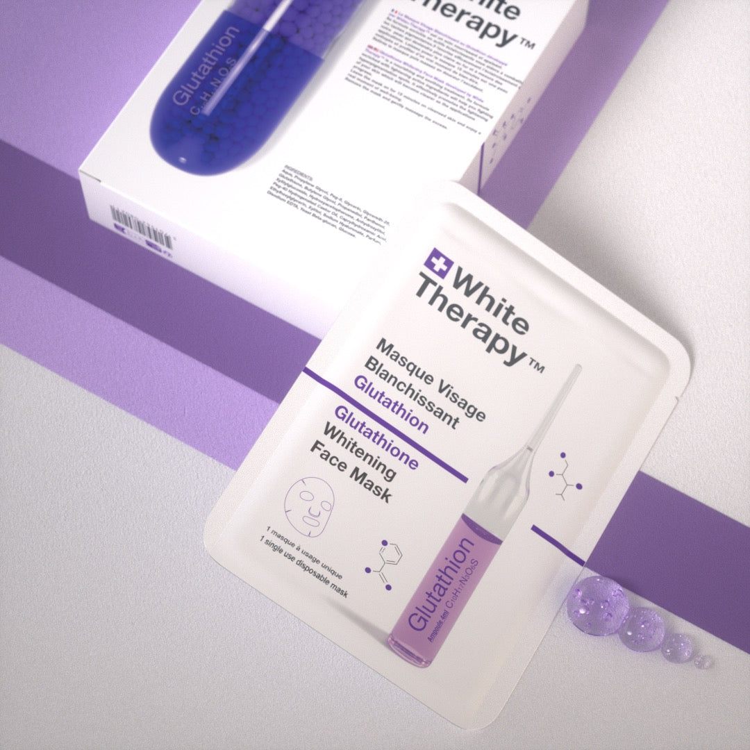 White Therapy + Mascarilla facial blanqueadora con glutatión