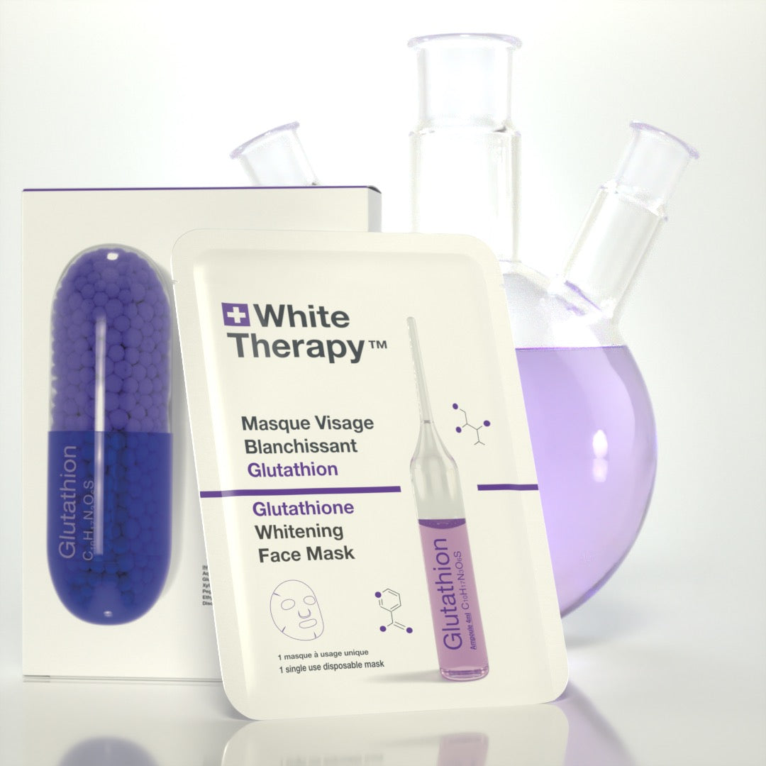 White Therapy + Mascarilla facial blanqueadora con glutatión
