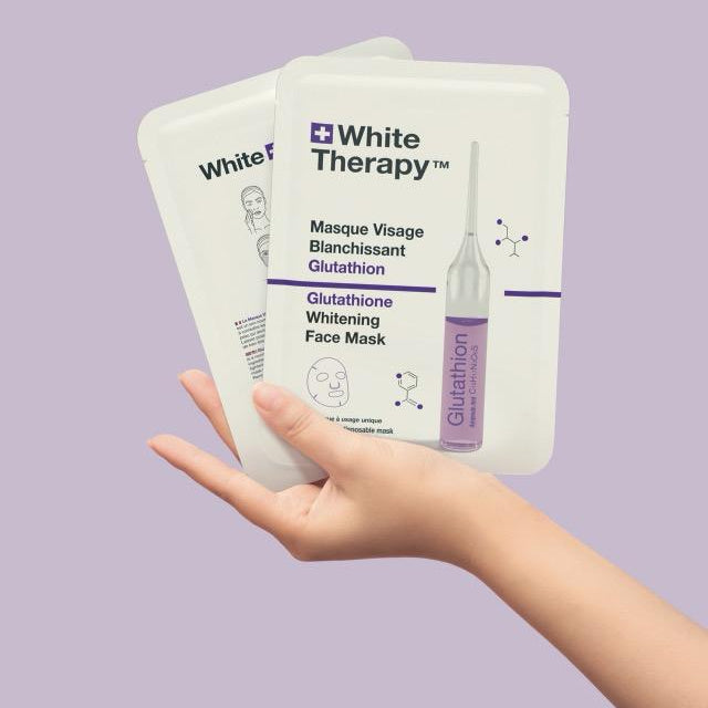 White Therapy + Mascarilla facial blanqueadora con glutatión