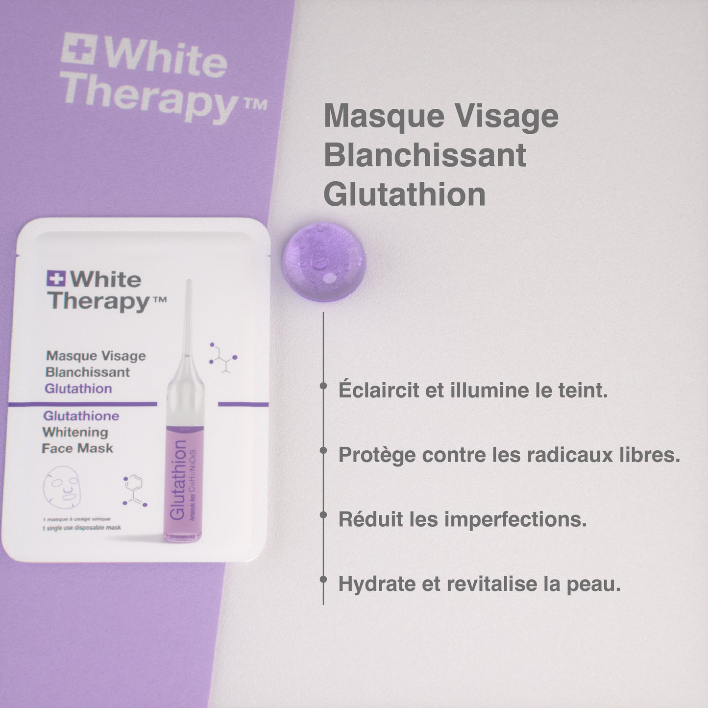 White Therapy + Mascarilla facial blanqueadora con glutatión