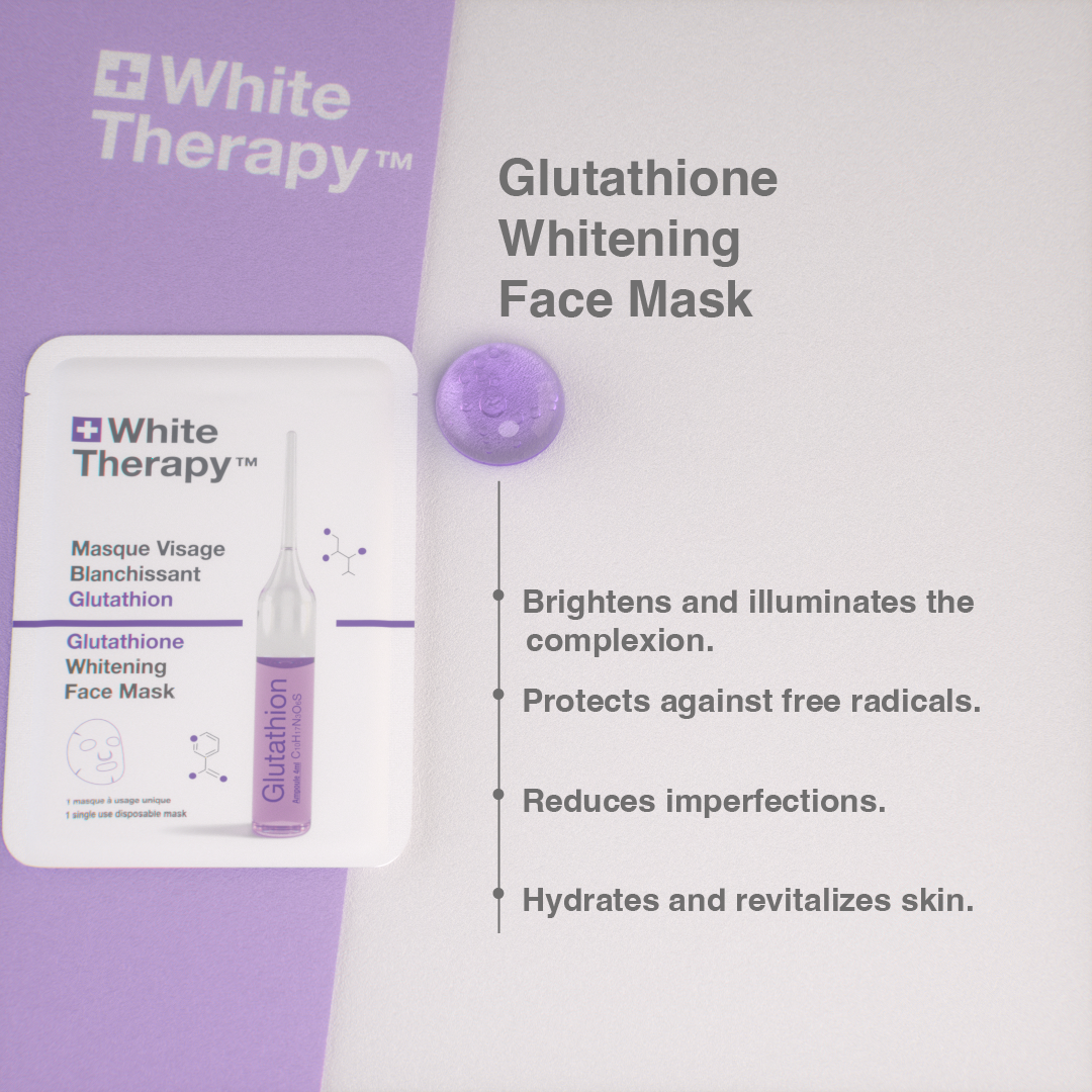 White Therapy + Mascarilla facial blanqueadora con glutatión