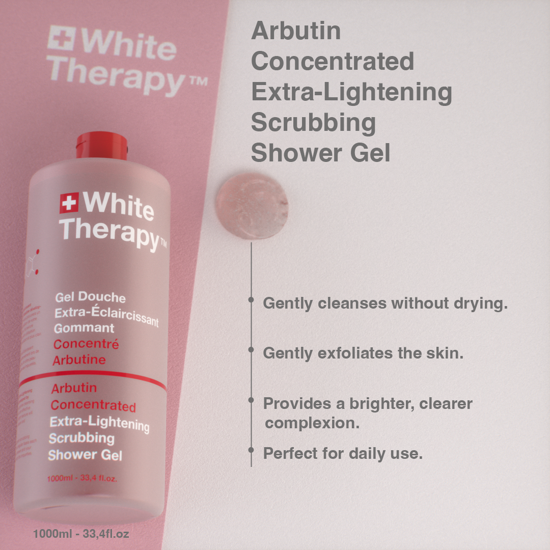 White Therapy + Gel de Ducha Exfoliante Extra-Aclarante Concentrado con Arbutina