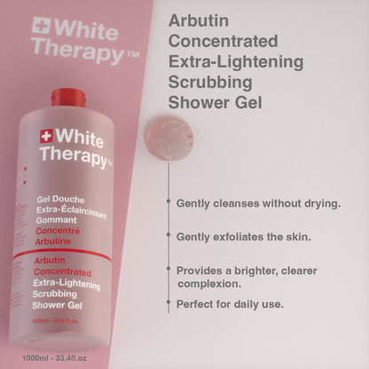 White Therapy + Gel de Ducha Exfoliante Extra-Aclarante Concentrado con Arbutina