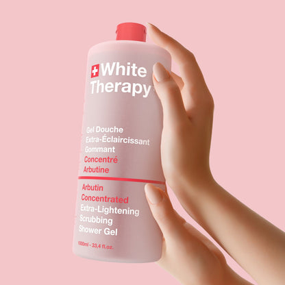 White Therapy + Gel de Ducha Exfoliante Extra-Aclarante Concentrado con Arbutina